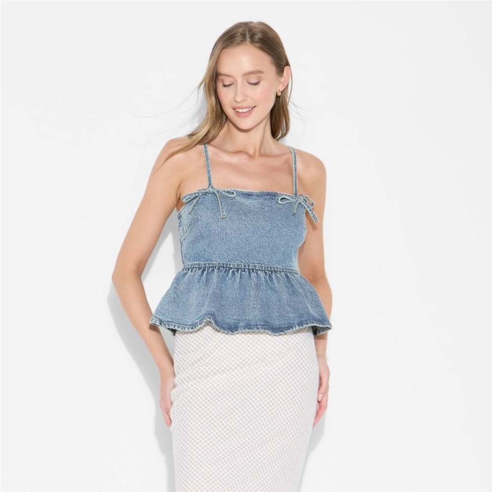 Wild Fable Denim Peplum Tank Top